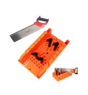 Mitre Box 4pcs Set with Saw – Professional Modular 45°/90°/22.5° Angle Guide System | Extension Arms, Adjustable Pins, 24TPI Back Saw Included | UAE Picture Frame Cabinetry Precision Cutting Kit 